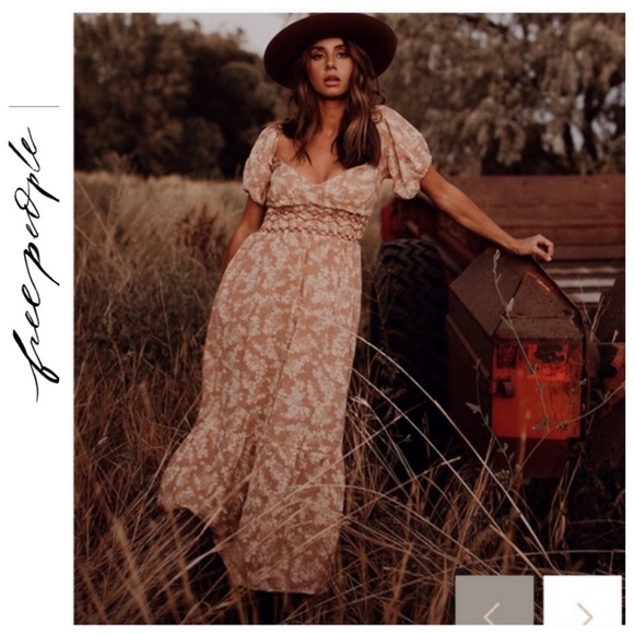 NWT Free People Ellie Printed MaxiDress in Neutral - Picture 3 of 16